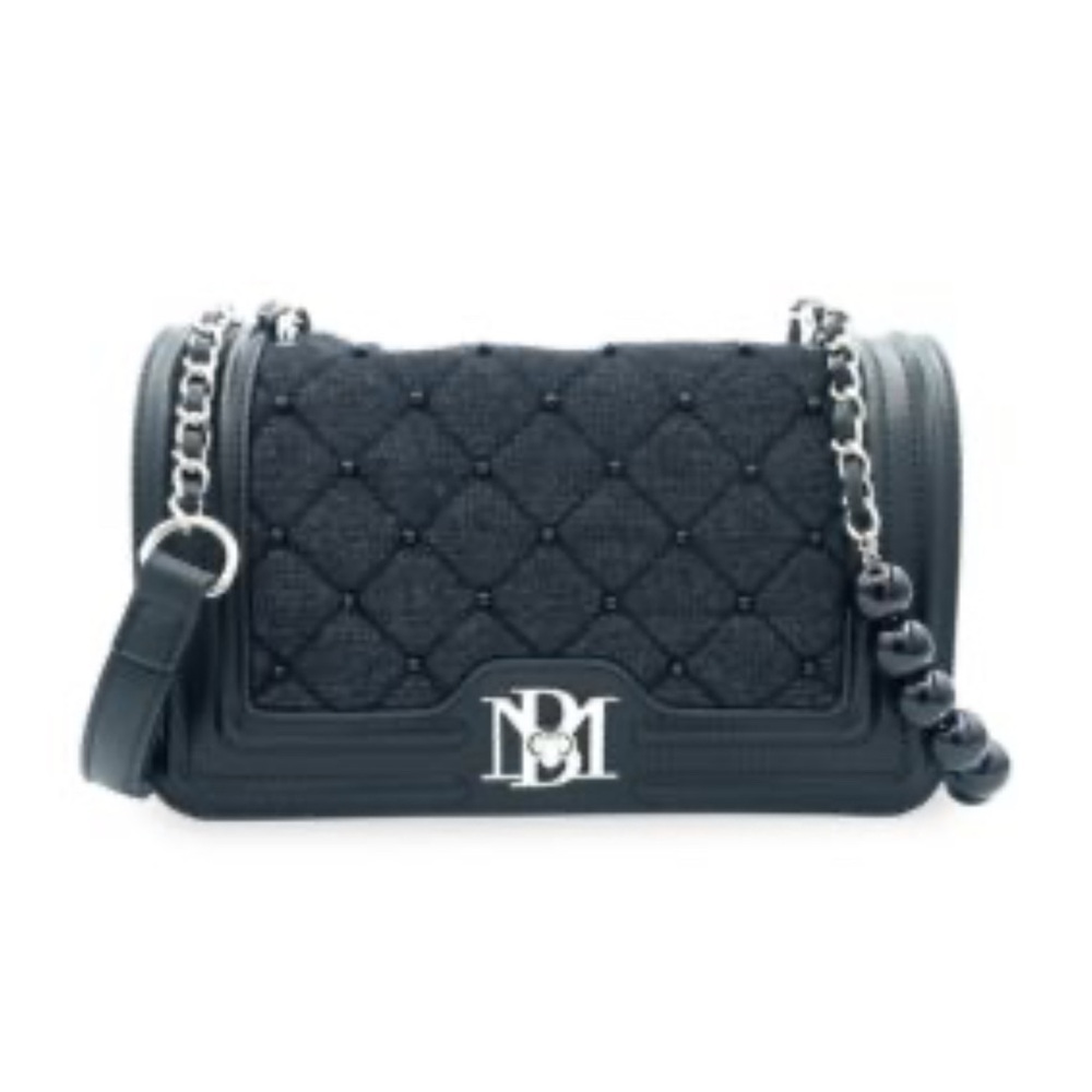 Badgley Mischka Black Quilted Shoulder/ Crossbody  Bag- New No Tags